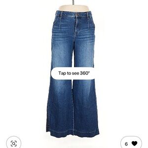 Evereve Women's Dark Blue Wide Leg Jeans